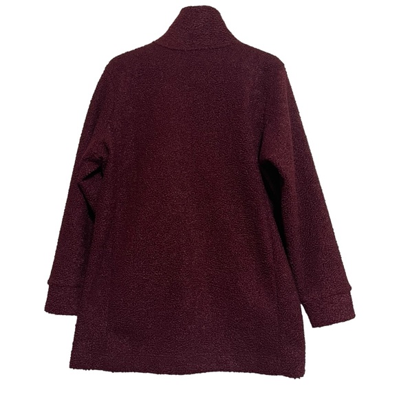 LANDS' END Womens Burgundy Teddy Coat Size Large (14-16) - Picture 7 of 12